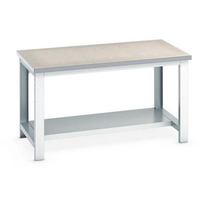 bott 1 établi fixe cubio avec tablette fixe - largeur 150 cm - linoléum