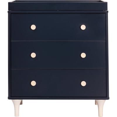 Babyletto Lolly 3-Drawer Changer Dresser with Changing Tray - Navy/Washed Natural