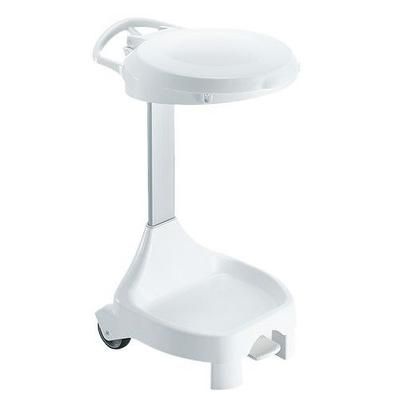 Support Sac Poubelle Smile Avec Pedale 2 Roues-blanc - TTS