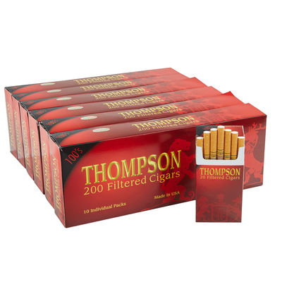 Thompson Filtered Cigars Hard Pack 6-Fer Natural Filtered Smooth - Pack of 1200