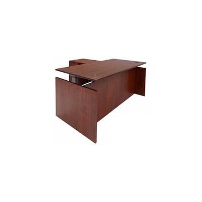 Cherry Adjustable Height Rectangular Front L-Shaped Desk