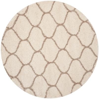 Hudson Shag Collection 5' X 5' Round Rug in Ivory And Beige - Safavieh SGH280D-5R
