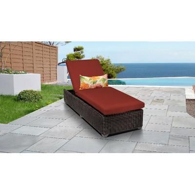 Venice Chaise Outdoor Wicker Patio Furniture in Terracotta - TK Classics Venice-1X-Terracotta