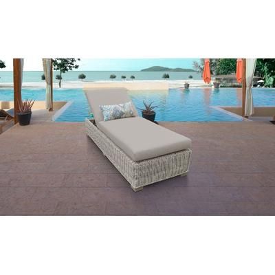 Coast Chaise Outdoor Wicker Patio Furniture in Beige - TK Classics Coast-1X