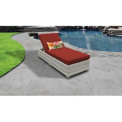 Fairmont Chaise Outdoor Wicker Patio Furniture in Terracotta - TK Classics Fairmont-1X-Terracotta