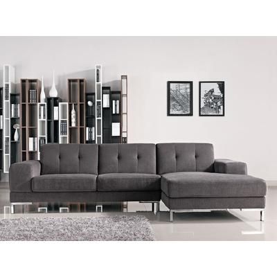 Divani Casa Forli Modern Grey Fabric Sectional Sofa w/ Right Facing Chaise - VIG Furniture VGMB-1071B-GRY-RAF