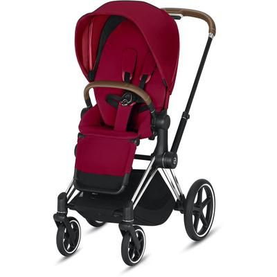 Cybex ePriam Electronic Assist Stroller - Chrome/Brown/True Red (Albee Exclusive)