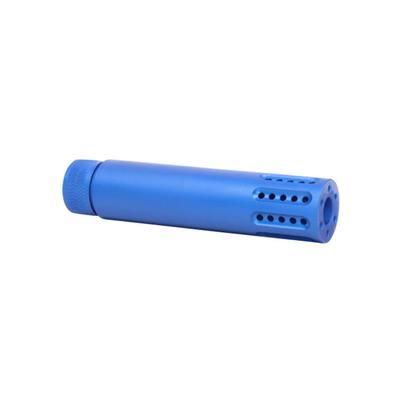 Guntec USA AR-15 Slip Over Barrel Shroud with Multi Port Muzzle Brake Anodized Blue 1326-MB-P-BLUE