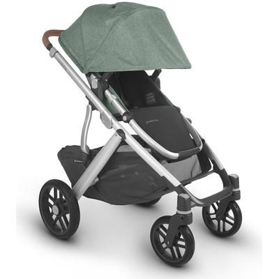 UPPAbaby Vista V2 Single-to-Double Stroller - Emmett (Green Melange/Silver/Saddle Leather)