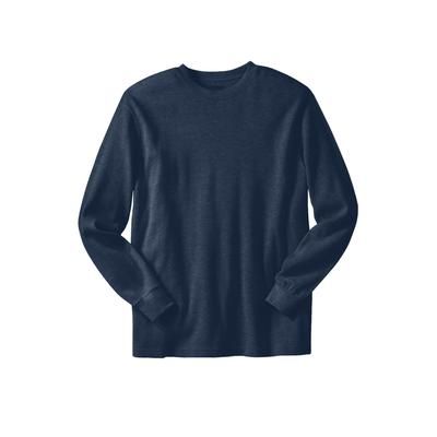 Men’s Big & Tall Waffle-knit Thermal Crewneck Tee by KingSize in Navy (Size 4XL) Long Underwear Top