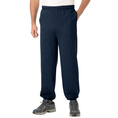 Men’s Big & Tall Fleece Elastic Cuff Sweatpants by KingSize in Navy (Size XL)