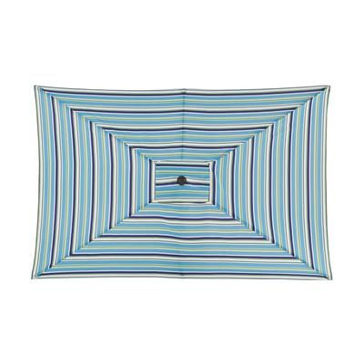 6' x 10' Oversized Rectangular Umbrella by BrylaneHome in Poppy Stripe 6.5' x 10' Heavy Duty Fade-Resistant w/ Easy-Turn Crank
