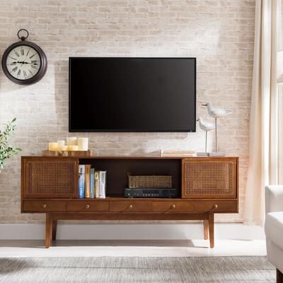 Holly & Martin Simms Midcentury Modern Media Console by SEI Furniture in Tobacco