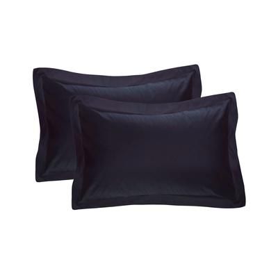Fresh Ideas Poplin Tailored 2-Pack Black Pillow Sham by Levinsohn Textiles in Navy (Size STANDARD)