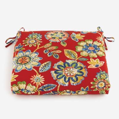 BH Outdoor Performance Patio Chair Cushion by BrylaneHome in Daelyn Cherry Patio Cushion