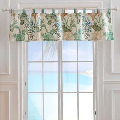 Wide Width Atlantis Jade Window Valance by Barefoot Bungalow in Jade (Size 84" W 19" L)