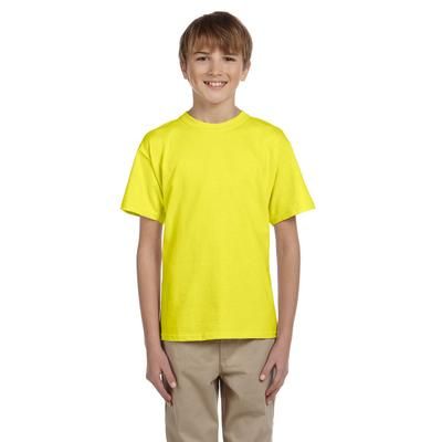 Fruit of the Loom 3931B Youth HD Cotton T-Shirt in Neon Yellow size XL 3930BR, 3930B