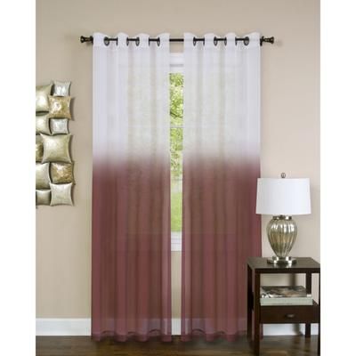 Wide Width Essence Window Curtain Panel by Achim Home Décor in Burgundy (Size 52" W 63" L)