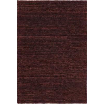 Alma 5' x 7'6" Natural Fiber Solid Stripes Jute Burgundy Area Rug - Boutique Rugs