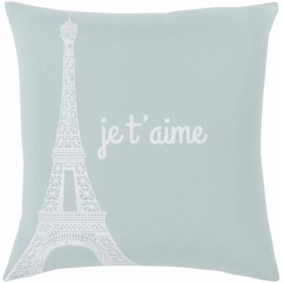 Birchrunville 20" Square Cottage Cotton White/Pale Blue Throw Pillow - Boutique Rugs