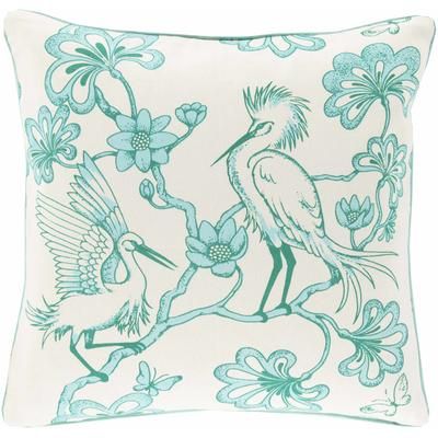 Bilinga 20" Square Cotton Aqua/White Throw Pillow - Boutique Rugs