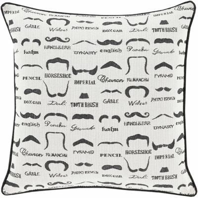 Roche 22" x 22" Cottage Black/Light Gray Throw Pillow - Boutique Rugs