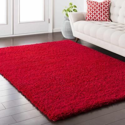 Cardinia 20" Square Modern Cotton White/Red Throw Pillow - Boutique Rugs