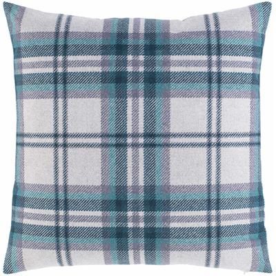 Cogenhoe 20" Square Cottage Light Gray/Teal/Dark Green/Charcoal/Green Throw Pillow - Boutique Rugs