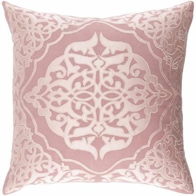 Peakhurst 22" Square Traditional Dusty Pink Throw Pillow - Boutique Rugs