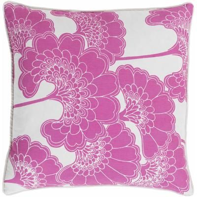 Villawood 18" Square Cottage White/Purple Lumbar Pillow - Boutique Rugs