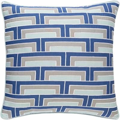 Paddington 18" Square Modern White/Dark Blue/Gray/Ice Blue/Navy Throw Pillow - Boutique Rugs
