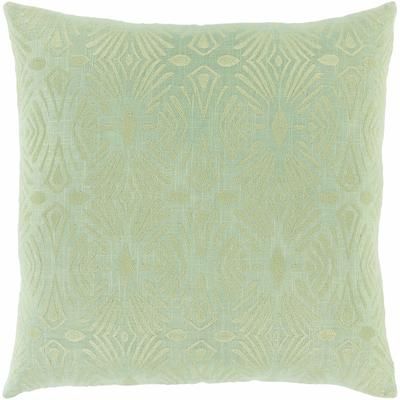 Montour 20" Square Traditional Cotton Light Green/Light Sage Throw Pillow - Boutique Rugs