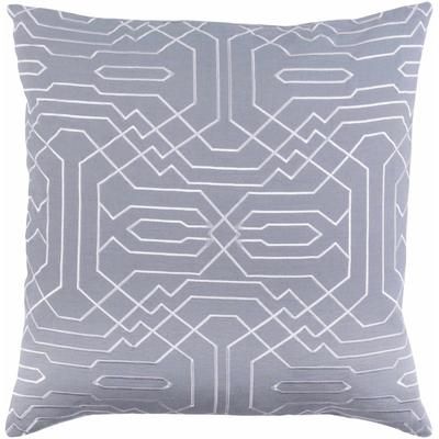 Taibach 18" Square Traditional Gray/Off White Throw Pillow - Boutique Rugs