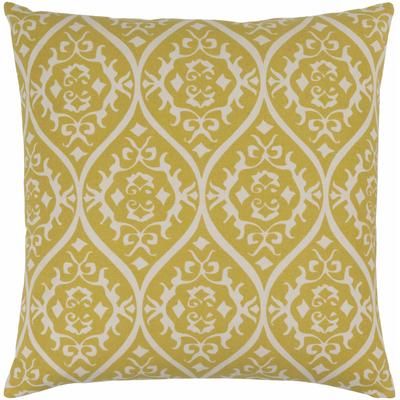 Donaldson 20" Square Traditional Cotton Light Gray/Mustard Throw Pillow - Boutique Rugs