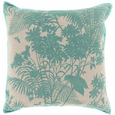 Congresbury 20" Square Coastal Cotton Aqua/Blush Throw Pillow - Boutique Rugs