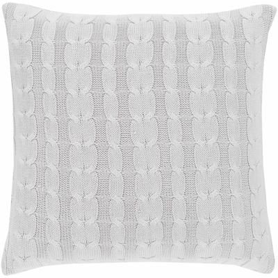 Beachmere 20" Square Modern Cotton Light Gray/Light Slate Throw Pillow - Boutique Rugs