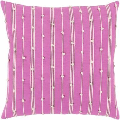 Chisholm 20" Square Traditional Cotton Cream/Purple Throw Pillow - Boutique Rugs