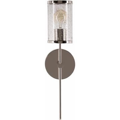 Braybrook 6"L x 5"W x 19"H Rustic Nickel/Clear/Metallic - Nickel/Metallic - Nickel Wall Sconce - Boutique Rugs