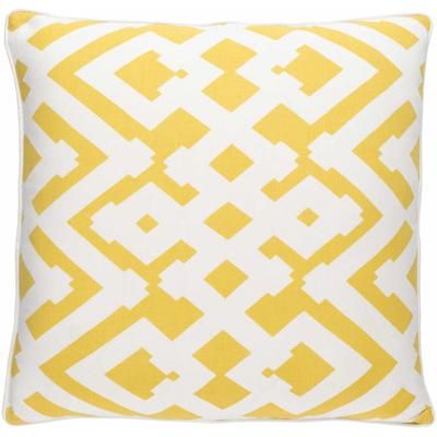 Choteau 18" Square Modern Cream/Mustard Lumbar Pillow - Boutique Rugs