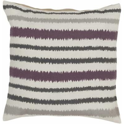 Kelley 18" Square Modern Cream/Charcoal/Medium Gray/Lavender Throw Pillow - Boutique Rugs