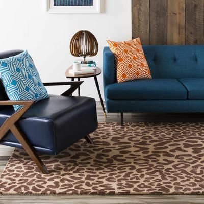Maize 22" Square Modern Cotton Blue/Off White Throw Pillow - Boutique Rugs