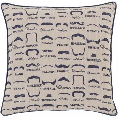 Sallis 13"L x 19"W Cottage Beige/Navy Lumbar Pillow - Boutique Rugs