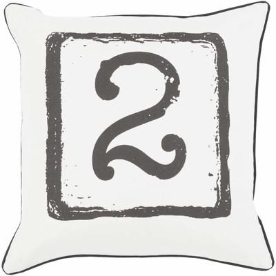 Harmonsburg 20" Square Cottage Cotton Black/Light Gray Throw Pillow - Boutique Rugs