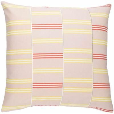 Idlewylde 20" Square Modern Cotton Pale Pink/Cream/Bright Yellow/Coral/Yellow Throw Pillow - Boutique Rugs