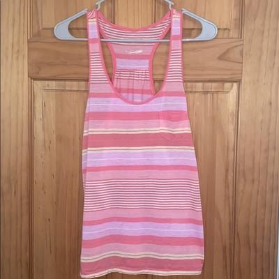 American Eagle Outfitters Tops | 3 For $20! Razor Back Pastel Striped Tank Top | Color: Pink/Purple | Size: S