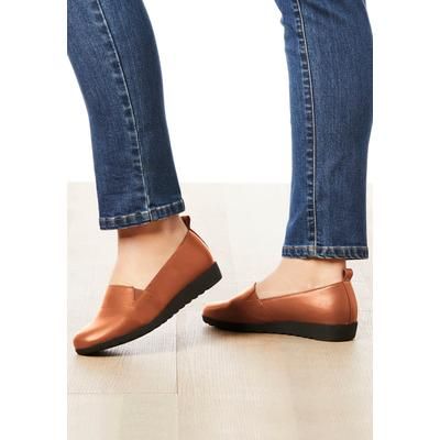 Women's The June Slip On Flat by Comfortview in Cognac (Size 12 M)