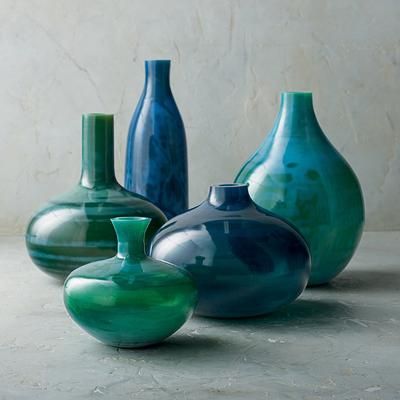 Marella Glass Vases - Blue, 9" Blue Vase - Frontgate