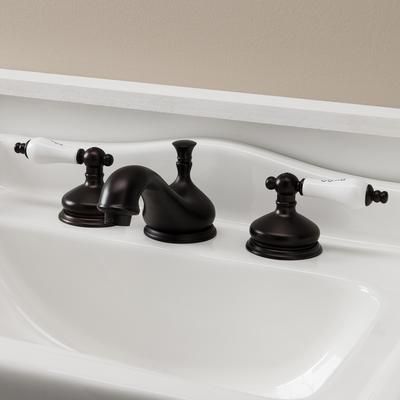 Randolph Morris Teapot Widespread Bathroom Sink Faucet - Porcelain Lever Handles RMB615PL-ORB