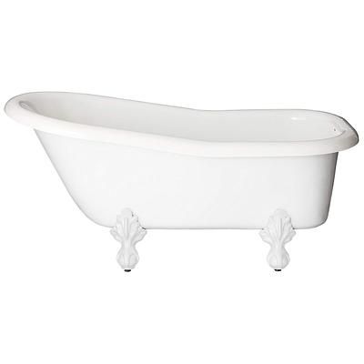 Restoria Bathtub Imperial 66 Inch Acrylic Slipper Clawfoot Tub - Rim Faucet Drillings S551-P-RM