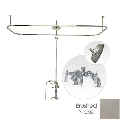 Randolph Morris Side Deck Mount Clawfoot Tub Shower Enclosure with Downspout Faucet and Rain Shower Head RM734RBN